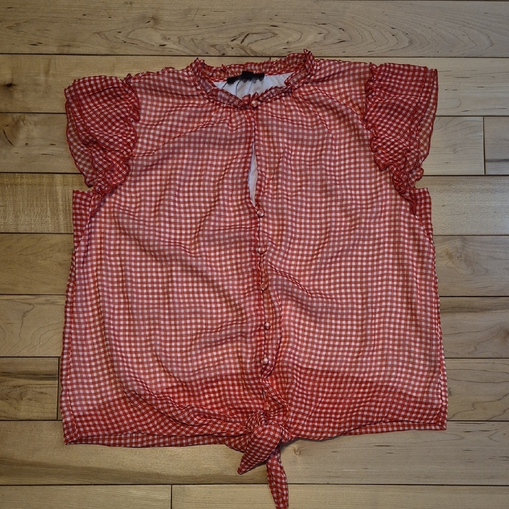Jules & Leopold Women's Size Small Red Checkered Blouse